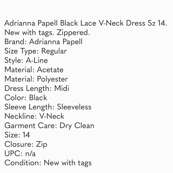 Adrianna Papell Evening Formal Black Lace STUNNER! - Picture 11 of 11